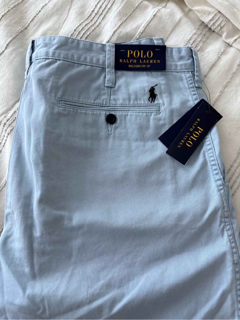 NWT Polo by Ralph Lauren Pale Blue Flat Front Men's Shorts